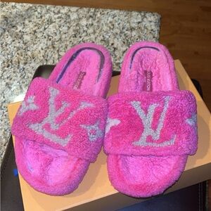 Lv teddy bear plush slides
